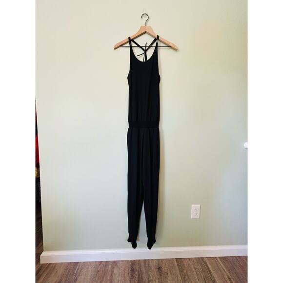 Sweaty Betty Black Jumpsuit, Explorer Beautify Strappy Back Yoga Workout - Picture 2 of 11
